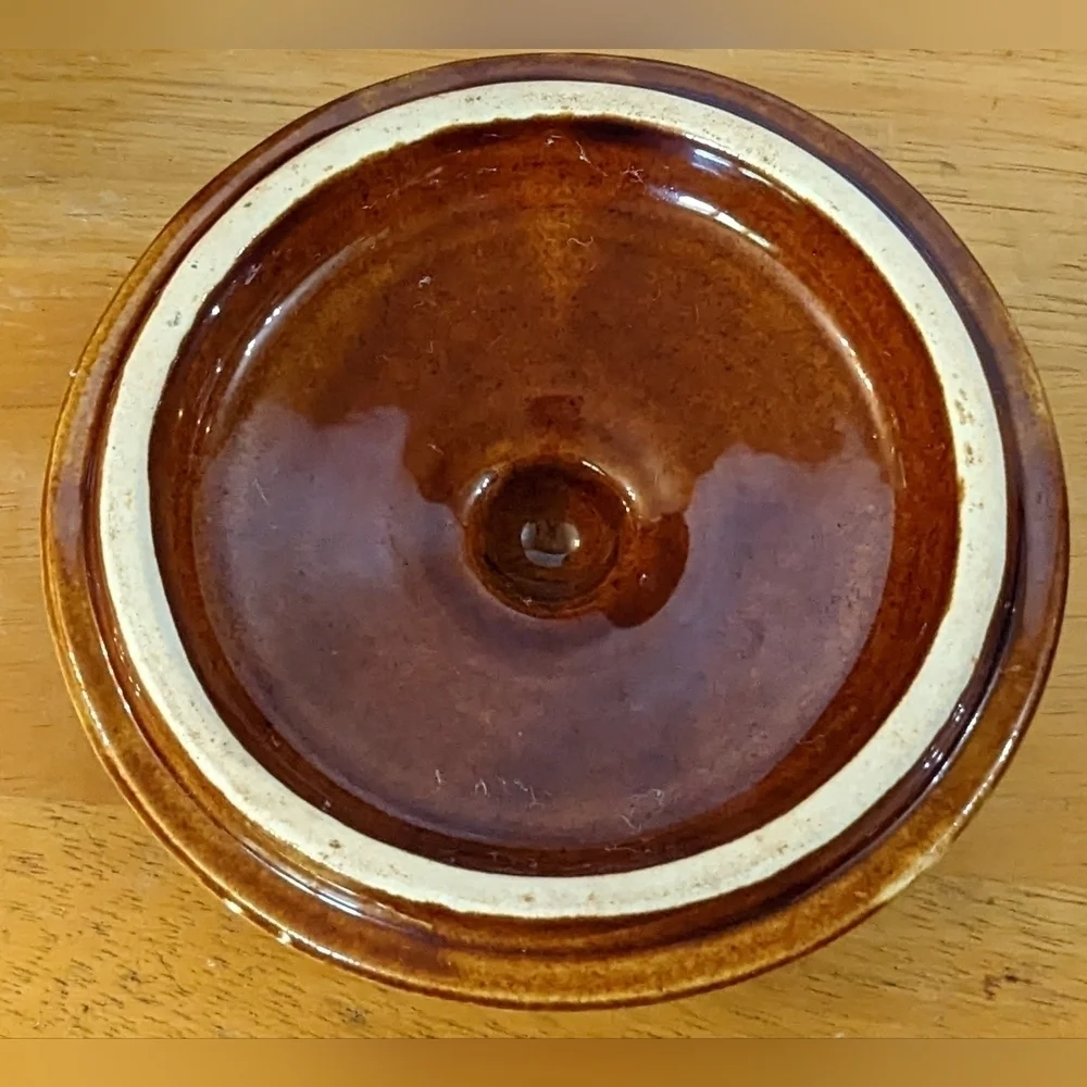 Hull Pottery Bean Pot with Lid, Vintage Hull Oven Proof USA Brown Drip, T9MIS